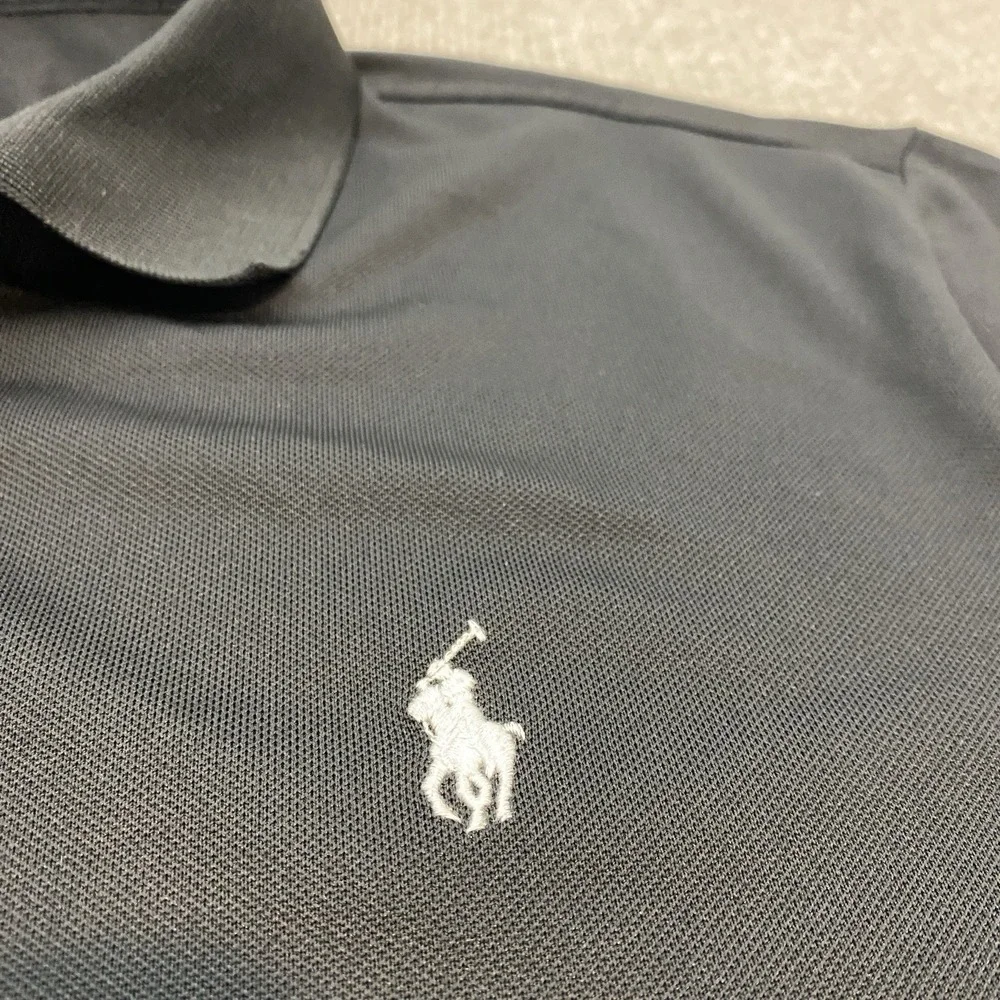 Polo Ralph Lauren Polo Shirt Men XL Black Performance Stretch Jersey Golf Preppy